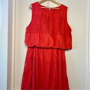 Elegant Red Sleeveless Dress